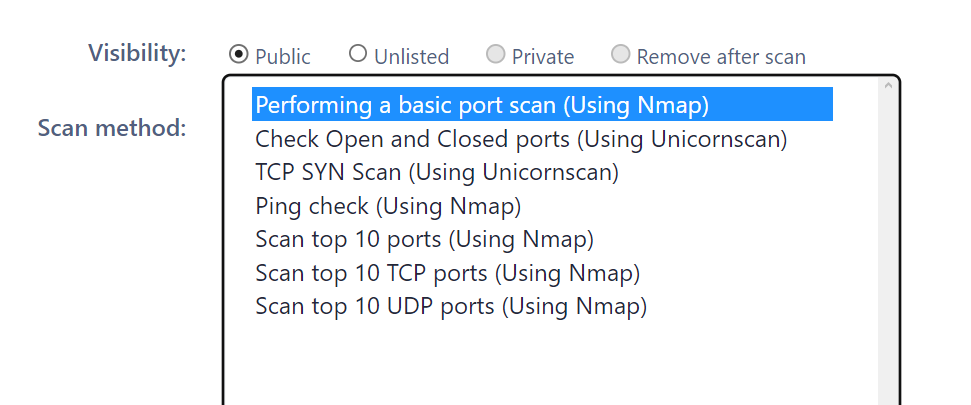 Extra scan options
